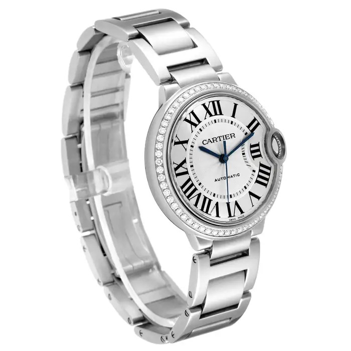 Cartier Ballon Bleu 36 Midsize Diamond Mens Watch