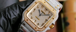 Cartier stainless steel diamond watch